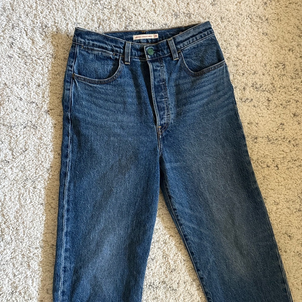 Levi‘s Cinch Ribcage Straight Ankle Jeans Sz 28‎ in Blue Viral Trend - Picture 2 of 8